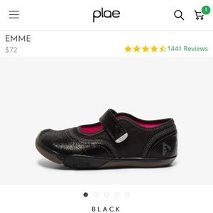 NEW Plae Emme Black Mary Jane Youth Size 2